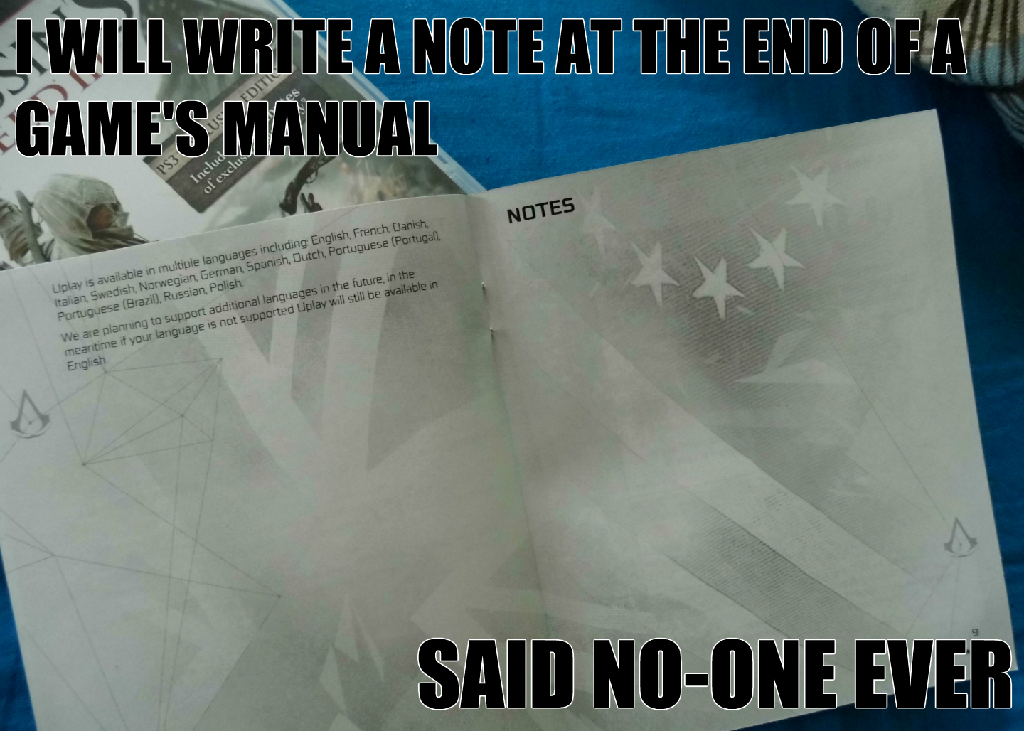 VideoGameManualNotes